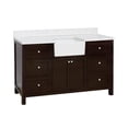 thumbnail image 2 of Yorkshire 60" Single Farmhouse Bathroom Vanity with Chocolate Cabinet and Engineered Marble Top, 2 of 6