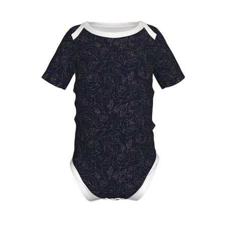 

Yiaed Beautiful Roses Print Infant Climbing Short Sleeve Onesie One-Piece Baby Bodysuit Clothes 0-12 Months -12 Months