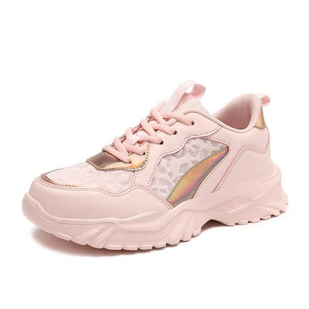 

Women‘s Mesh & Faux Leather Patchwork Sneakers Breathable Lace Up Low Top Running Shoes Women‘s Footwear