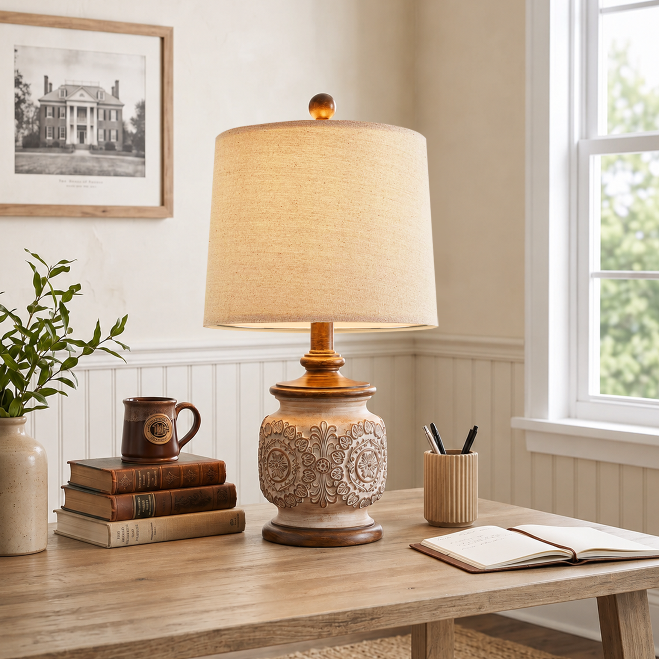 Oneach Vintage Floral Table Lamps Set of 2, 18.75" Farmhouse photo 8