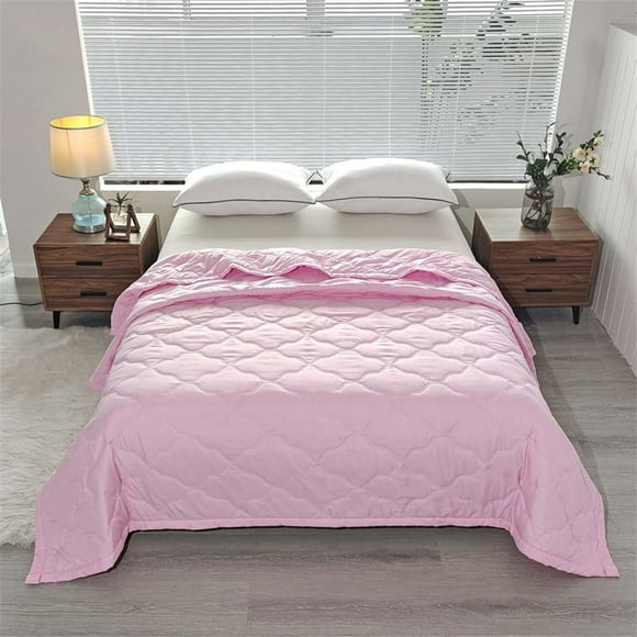 Ggdda Clearance Twin Xl Comforter Summer Blanket Bed Blanket Skin Friendly Plain Print Washed Cotton Bed Blanket Cool Comforter Hot Sleeping Summer Comforter Ventilated Comforter, Pink Clearance Sale
