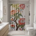 thumbnail image 4 of Chilfamy  Chinese Bird Peony Shower Curtain ,Watercolor Flowers Bathroom Shower Curtain, Waterproof Fabric Shower Curtain with Hooks, 4 of 5