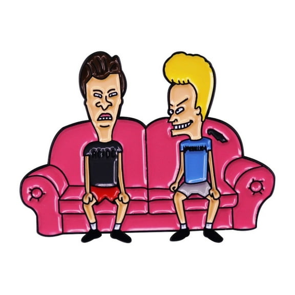 Beavis And Butthead Characters on Couch 1.75 Inches Wide Enamel Metal Pin