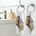 thumbnail image 4 of GZHJMY Butterfly Horse Hand Towels White Bath Towels Soft Absorbent 100% Combed Ring Spun Cotton Bathroom Towel Kitchen Dishwashing Towel Hotel Spa Towels 16 x 30 inches, 4 of 7
