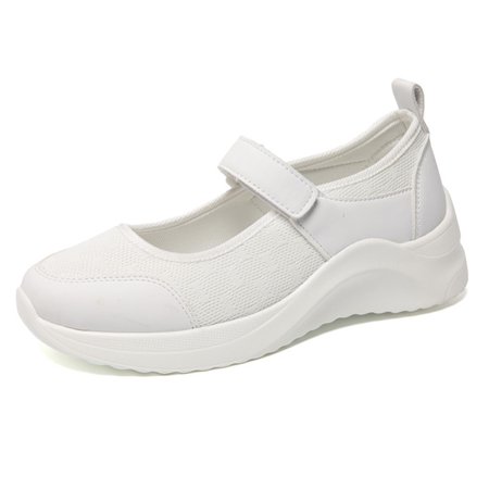 

Slip-on Ankle Strap Shoes for Women Thick Platform Sneakers Knitted Upper