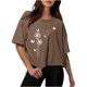 thumbnail image 1 of Fiudx Ropa de Mujer Camisetas Cortas de Gran Tamaño con Cuello Redondo y Hombros Caídos para Mujer, 1 of 5