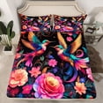 thumbnail image 2 of Homewish Animal Hummingbird 4pcs Bed Sheets for Female Men Adults,Chic Floral Flowers King Sheets,Spring Garden Super Cozy Sheet Set,Super Cozy Room Decor, 2 of 7