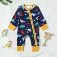 thumbnail image 3 of Baby Boys Romper Zip-up Jumpsuits Long Sleeve One Piece Bamboo Rompers for Newborn, 3 of 9