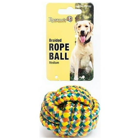 UPC: 0855198007504 | Roscoe s Pet Products Braided Rope Ball Toy for Dogs and Other Small Pets