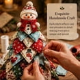 thumbnail image 3 of DIY Quilted Santa Christmas Tree Kit, Fabric Patchwork Set, Handmade | Holiday Tabletop Decor, Layered Ornament, Sewing Craft for Adults, Snowman Tree, Charming Quilting Gift(E), 3 of 8