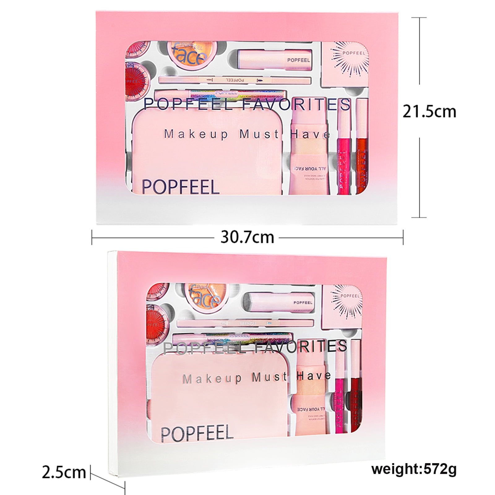 FantasyDay All-in-one Makeup Set Holiday Gift Surprise | Full Makeup Kit for Women Essential Starter Bundle Include Eyeshadow Palette Lipstick Blush Concealer Face Powder Eyeliner Mascara Soft Brush