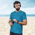 thumbnail image 4 of Wukai Blue Glitter Print Men's Short-Sleeved Mesh T-Shirt,Quick-Dry Short Sleeve Workout T-Shirt-4X-Large, 4 of 8