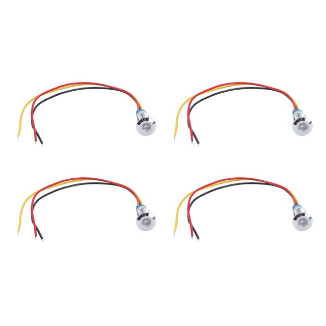 Luz indicadora de metal LED 4 juegos 110-220V 8 mm Luz indicadora LED Lámpara de cátodo común Componentes de control industrial para modificación de automóvil modificación ANGGREK Otros