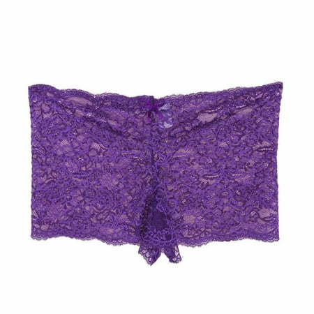 GA WEIHUA Clearance SalesWomen Floral Lace Novelty Boxer Brief Lightweight Breathable Panty Solid Color Fall Winter Underwear(Purple XXL)