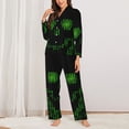 thumbnail image 2 of Vsdgher Numbers Skull Pajamas Set Long Sleeve Sleepwear Womens Button Down Nightwear Pj Sets-X-Large, 2 of 7