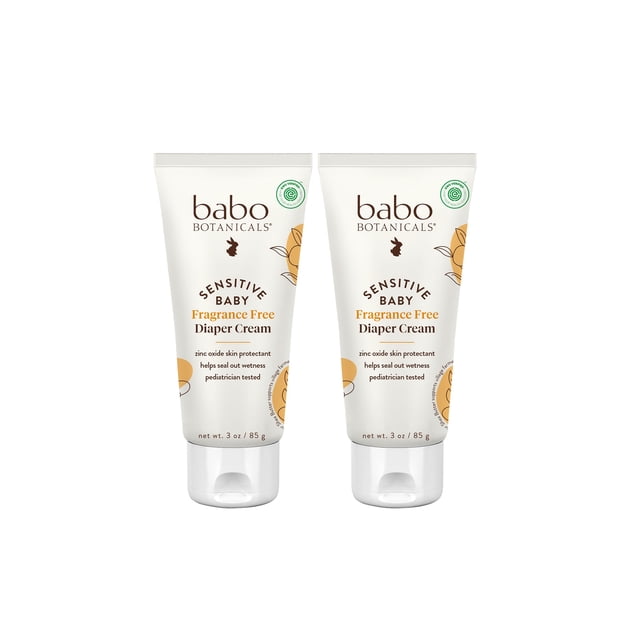 Crema para pañales Babo Botanicals Sensitive Baby, paquete de 2