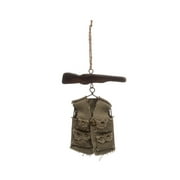 Wood Rifle and Canvas Hunting Vest Woodland Christmas Ornament Outdoors New