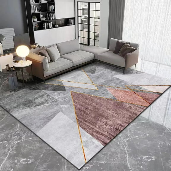 Geometric Gold Line Rugs Living Room Sofa Coffee Table Carpet Light Luxury Bedroom ration Floor Mat