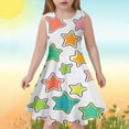 thumbnail image 2 of Robes pour Petite Fille Robes Soleil Sans Manches Robe Chic Robe Évasée à Étages Robe Trapèze Robe Dessin Animé Robe Princesse pour Filles Tout-Petit, 2 of 4