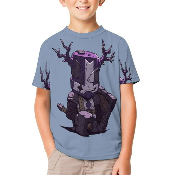 Castle Crashers Unisex T-Shirt for Boys Girls Short Sleeve Sports Top Breathable Blouse 3D Prints Tee Shirts Casual Children Clothing 100CM