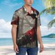 thumbnail image 3 of Fotbe Dark Red Hooded Girl Camisa Hawaiana para Hombre Unisex – Camisa Casual de Verano con Botones de Manga Corta de Algodón y Lino,Medium, 3 of 7