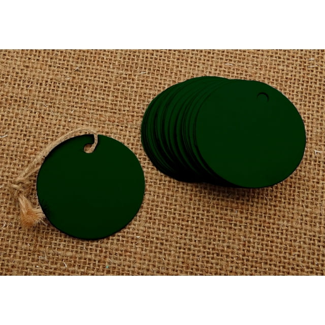 100 Pcs Round Blank Cardstock Hang Tag Wedding Party Favor Gift Tags With Free Natural Jute Twine - Colours Available