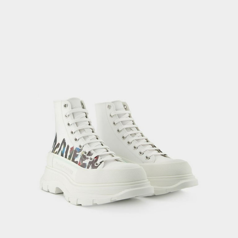 スニーカー Tread Slick Sneakers - Alexander Mcqueen - White - Canvas Alexander McQueen White Canvas Tread Slick Lace Up Sneakers