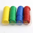 thumbnail image 4 of 160 fichas de póquer de plástico con valor 10, 20, 50 y 100, números grandes para fichas, monedas y fichas de juegos de mesa, 4 of 7