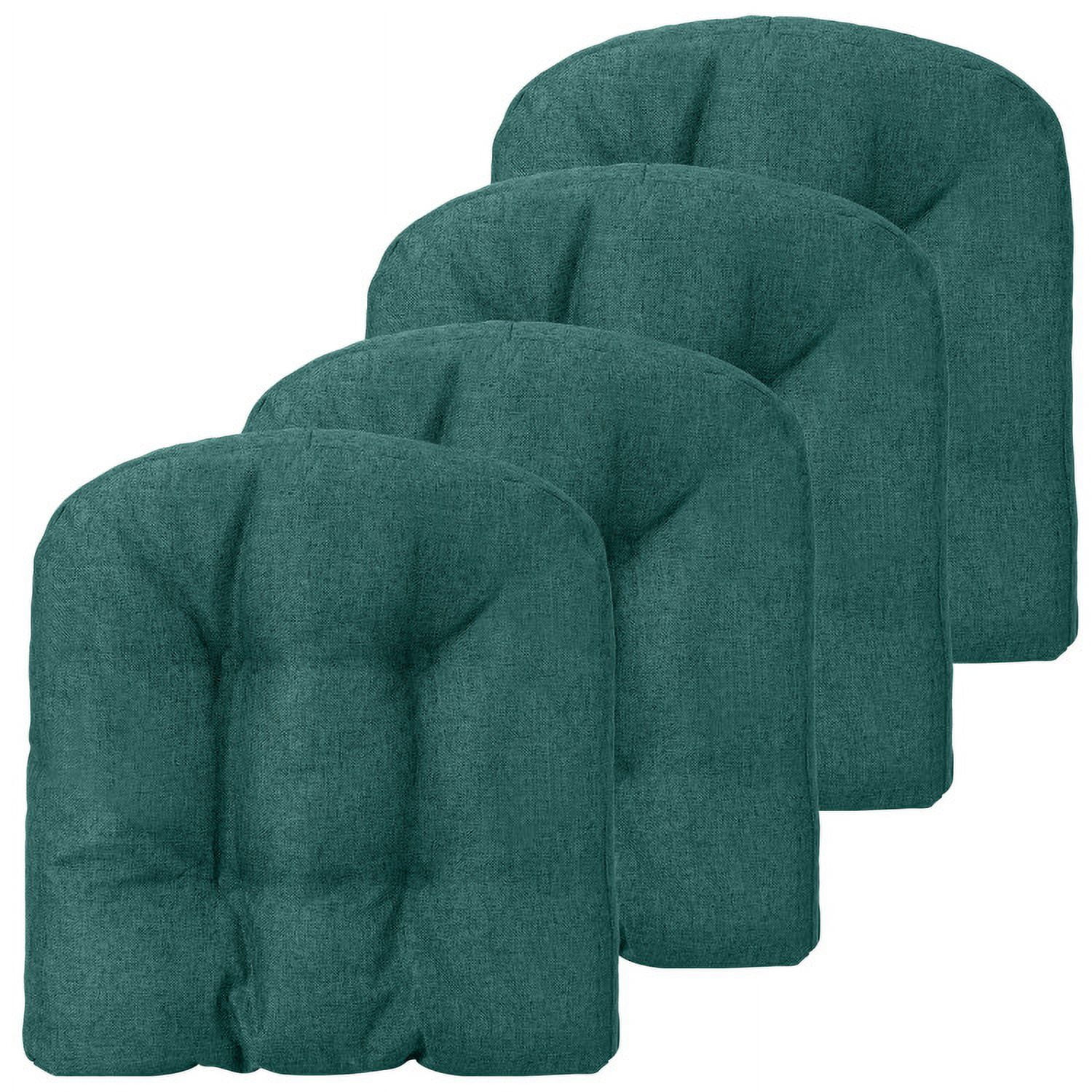 Aimee Lii 4 Pack 17.5" x 17" U-Shaped Chair Pads with Polyester Cover, Outdoor Patio Furniture, Green Aimee Lii 4 Pack 17.5" x 17" U-Shaped Chair Pads with Polyester Cover, Outdoor Patio Furniture, Green