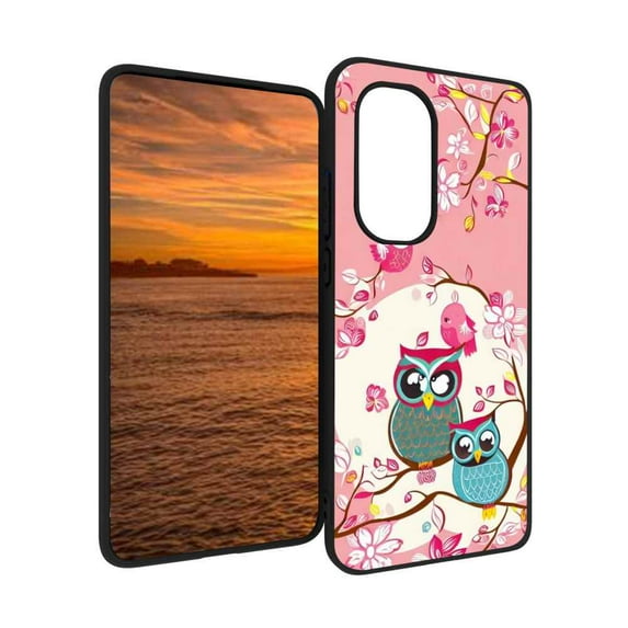 Compatible with Motorola Moto Edge 2022 Phone Case, owl-birds-107 Case Silicone Protective for Teen Girl Boy Case for Motorola Moto Edge 2022