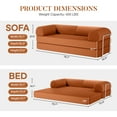 thumbnail image 3 of ATHOPE 78.7" Folding Convertible Sofa Bed, Oversized Corduroy Upholstered Boneless Couch, Loveseat Sleeper with Pull Out Bed, Floor Sofa Modular Futon Couch for Living Room Bedroom Lounge, Brown, 3 of 12