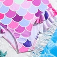 thumbnail image 5 of DGQPLPD Girls Swim Set Scale Print Rash Guard Swimsuit Long Sleeve Bathing Suit for Toddler Kids Pink 4-5 Years, 5 of 6