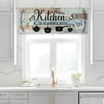 thumbnail image 5 of Teal Green Kitchen Curtains 52Wx18H Inch Rod Pocket Rustic Valance Farmhouse Wood Plank Vintage Country Butterfly Bedroom Window Drapes Quotes Printed Living Room Window Treatment 1 Panel, 5 of 5