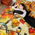 thumbnail image 4 of Castle Fairy Full 7-Piece Teens Animal Bird Maple Leaves Bedding Set, 4 of 8