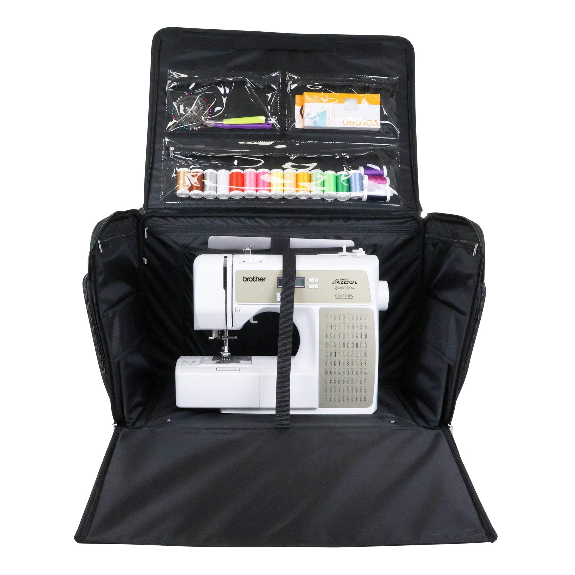 Everything Mary XXL Wheeled Sewing Machine Bag Sewing Machine Case - Durable, Spacious Storage with 4 Wheels, Multiple Pockets for Sewing & Craft Supplies
