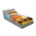 thumbnail image 2 of Ambesonne Nature Fitted Sheet & Pillow Sham Set, Maple Tree in Autumn, Twin, Orange Blue, 2 of 2