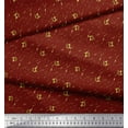 thumbnail image 2 of Soimoi Red Poly Georgette Fabric Abstract & Dollar Symbol Print Fabric by the Yard 42 Inch Wide, 2 of 3