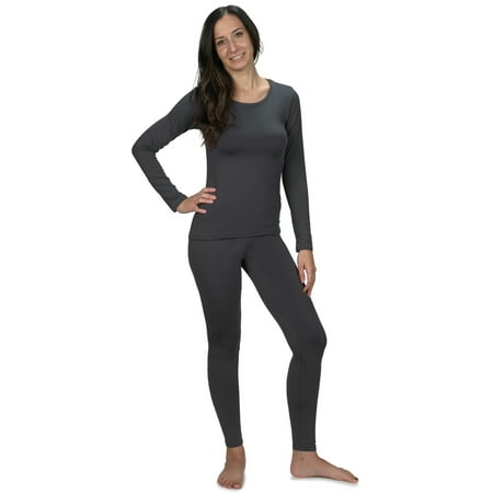 Women's Ultra Soft Thermal Underwear Long Johns Set with Fleece Lined (Grey, XXX-Large)…