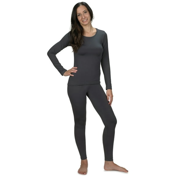 Women's Ultra Soft Thermal Underwear Long Johns Set with Fleece Lined (Grey, XX-Large)…