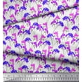 thumbnail image 2 of Soimoi Cotton Duck Fabric Flower Watercolor Printed Fabric 1 Yard 56 Inch Wide, 2 of 3