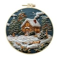 thumbnail image 2 of SnowVibe Christmas Forest Snow House Hand Embroidery DIY Kit - Handmade Fabric Material for Creative Needlework and Embroidery Projects, 2 of 4