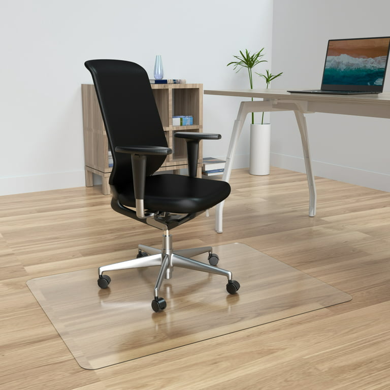 WorkOnIt 36 x 48 Office Desk Chair Floor Mat with Lip for Hardwood Floors, Clear