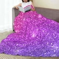 thumbnail image 6 of Honeii Pink Purple Glitter Print Fleece Blanket - Throw Blanket for Bed, Sofa, Couch, Camping, and Travel , Microplush Ultra Soft Warm Blanket-80"x60", 6 of 7
