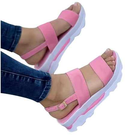 

Summer Ladies Women Flat Thick Soled Shoes Fashion Casual Beach Sandals