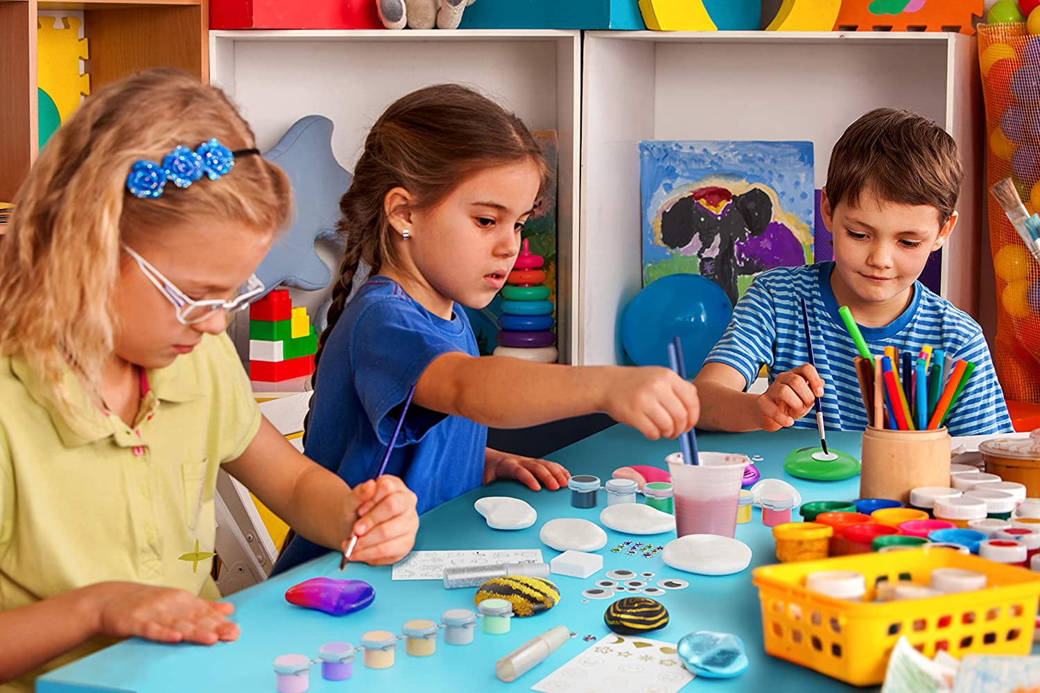 Kids Rock Painting Kit - Arts & Crafts Set Ages 6-12 Unisex