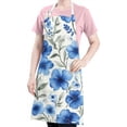 thumbnail image 5 of Pioneer Flower Floral Print Pattern Apron-Garden Aprons for Women with Pockets-Cotton Linen Waterproof Kitchen Cooking Gardening Aprons Adjustable for Kitchen,Cooking,BBQ and Salon 33x27 Inch, 5 of 7