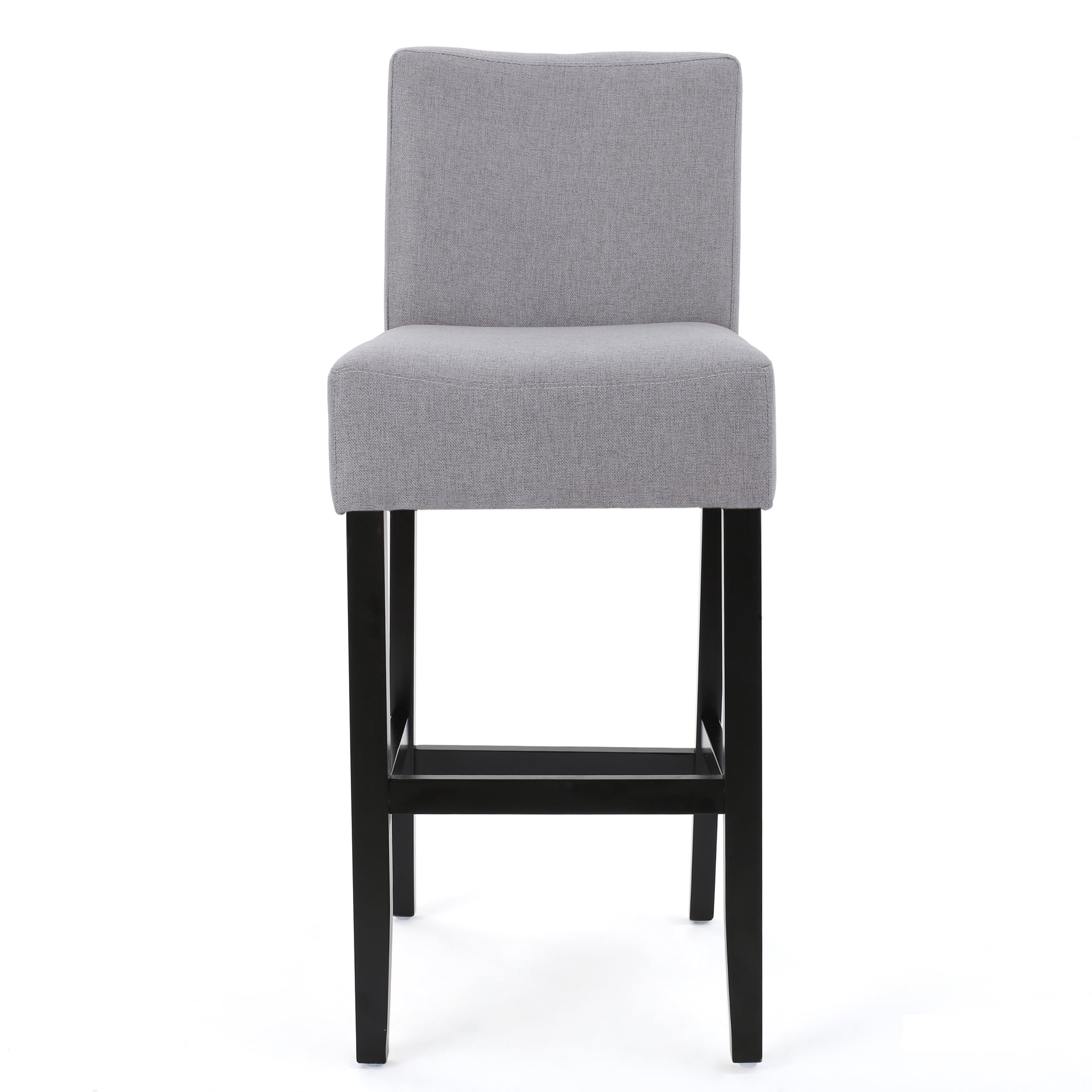 Noble House Lindsey Modern Contemporary 29.5" Fabric Bar Stools, Set of 2, Light Grey