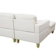 thumbnail image 4 of Modular Sectional Sofa, Leather L Shape Sleeper Sofa Couch with Chaise for Living Room Furniture Sets, White, 4 of 6
