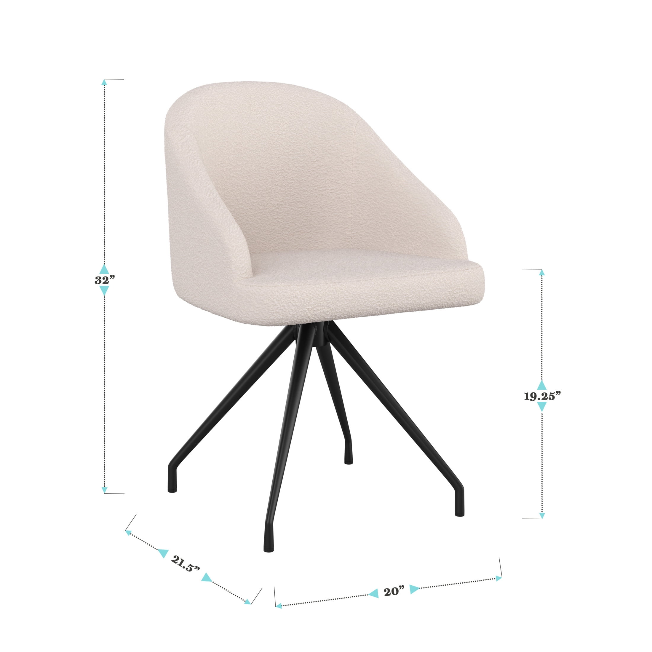 Martha Stewart Sora Upholstered Stationary Office Chair in White/Oil Rubbed Bronze