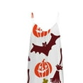 thumbnail image 4 of Liacowi Womens Halloween Jumpsuits Spaghetti Strap Rompers Pumpkin Bat Print Wide Leg Long Playsuit Halloween Loungewear Outfits with Pockets, 4 of 5